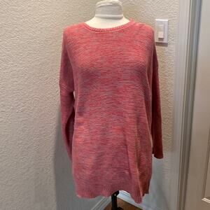 BDG Oversized Knitted Pink/Red Crew Neck Sweater Sz LG Urban Outfitters Sz Lg